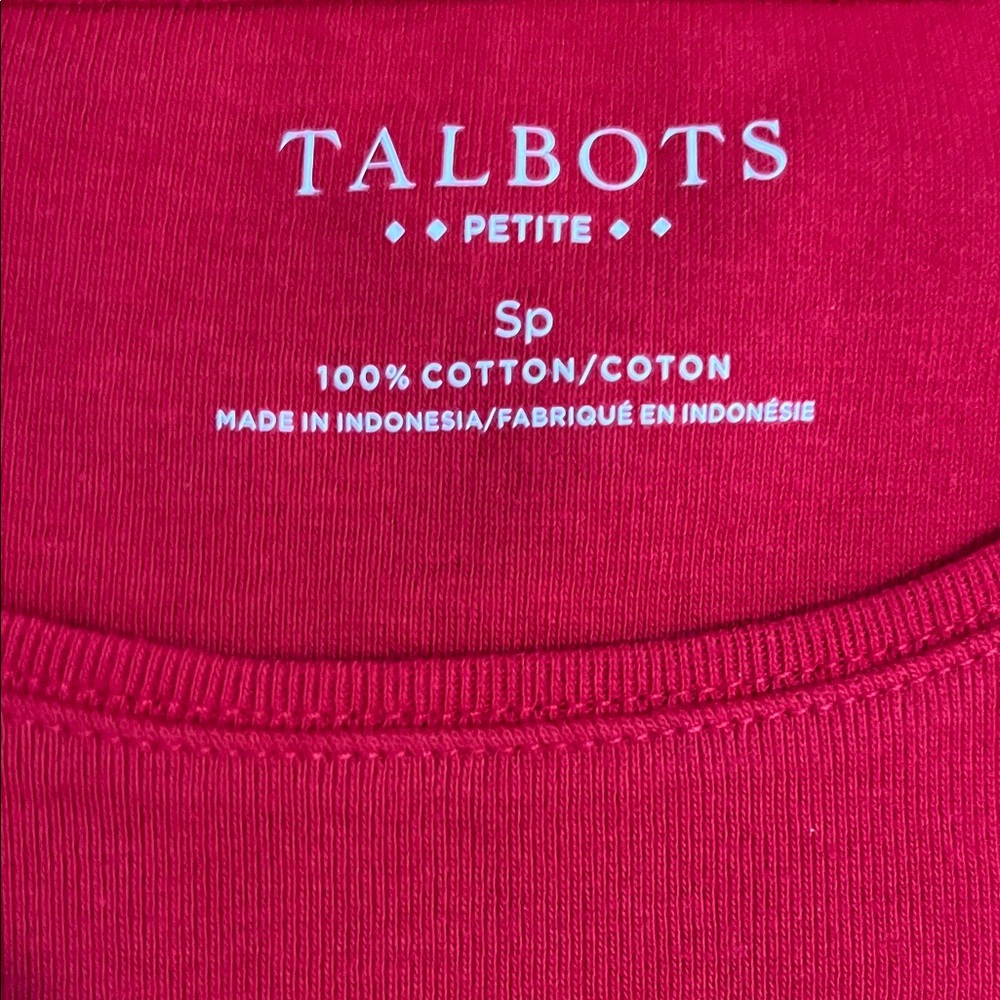 Talbots Bold Red Crew Neck Top - Picture 2 of 3